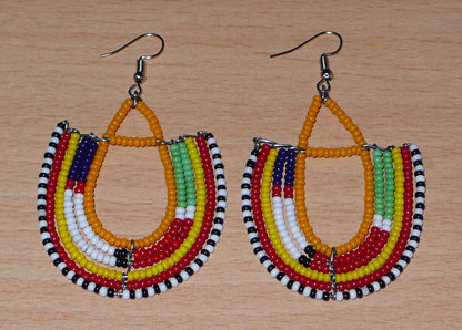 Boucles d'oreilles africaines multicolores