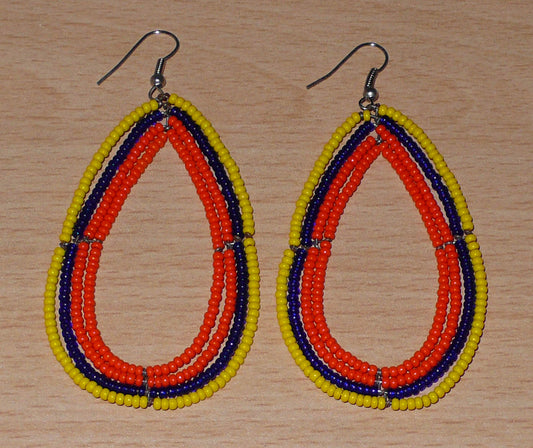 Boucles d'oreilles africaines tricolores